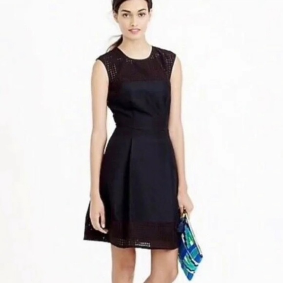 J. Crew - Fit & Flare Laser Cut Dress - Picture 1 of 3